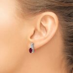 10k White Gold Ruby and Diamond Earrings - Image 3
