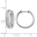 14k White Gold Diamond In/Out Hinged Hoop Earrings - Image 4