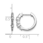 14k White Gold Diamond Hinged Hoop Earrings - Image 4