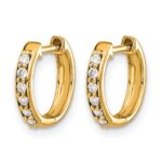 10k Diamond Hinged Hoop Earrings - Image 2