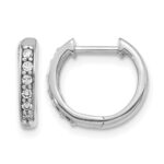 14k White Gold Diamond Hinged Hoop Earrings