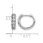 14k White Gold Diamond Hinged Hoop Earrings - Image 4