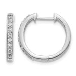14k White Gold 1/4 carat Lab Grown Diamond VS/SI+ G+ Complete Hinged Hoop Earrings