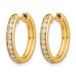 14k Diamond Hinged Hoop Earrings - Image 2