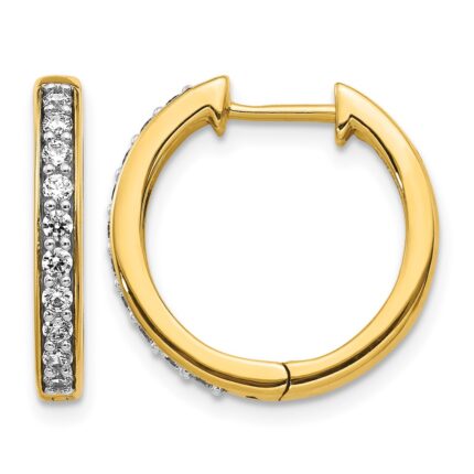 14k Diamond Hinged Hoop Earrings