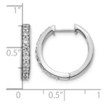 10k White Gold Diamond Hinged Hoop Earrings - Image 4