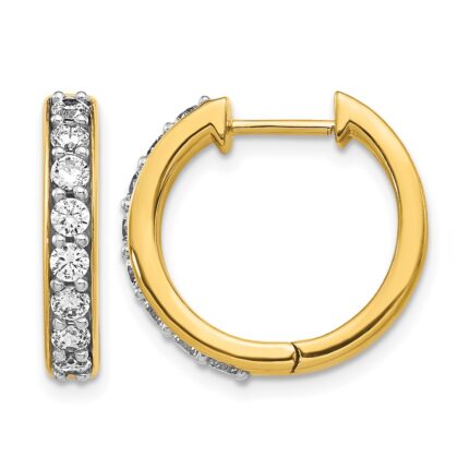 10k Diamond Hinged Hoop Earrings