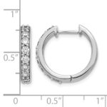 14k White Gold Diamond Hinged Hoop Earrings - Image 4