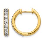 14k Diamond Hinged Hoop Earrings