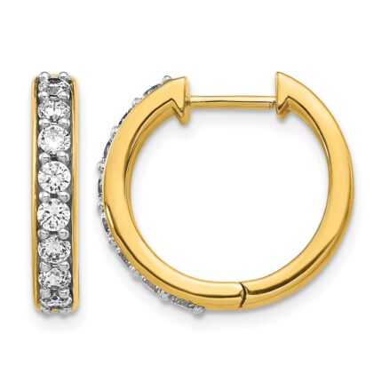 14k Diamond Hinged Hoop Earrings