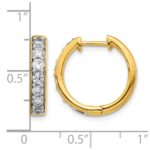 10k Diamond Hinged Hoop Earrings - Image 4