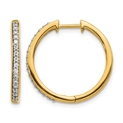 14k Diamond Hinged Hoop Earrings