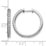 10k White Gold Diamond Hinged Hoop Earrings - Image 4