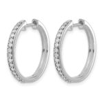 14k White Gold 1/3 carat Lab Grown Diamond VS/SI+ G+ Complete Hinged Hoop Earrings - Image 2