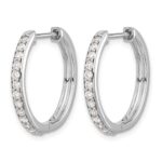 10k White Gold Diamond Hinged Hoop Earrings - Image 2