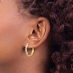 14k Diamond Hinged Hoop Earrings - Image 3