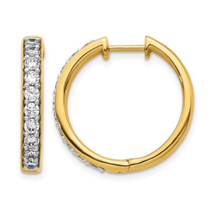14k Diamond Hinged Hoop Earrings
