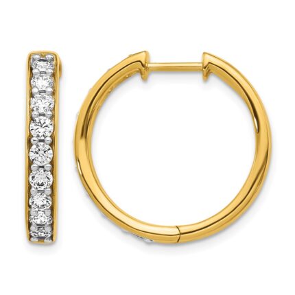10k Diamond Hinged Hoop Earrings