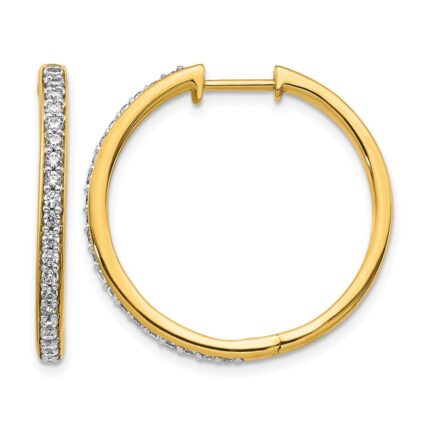 10k Diamond Hinged Hoop Earrings