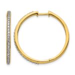 14k Diamond Hinged Hoop Earrings