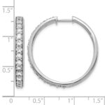 14k White Gold Diamond Hinged Hoop Earrings - Image 4