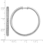 14k White Gold Diamond Hinged Hoop Earrings - Image 4
