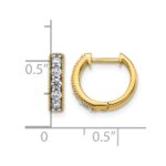 10k Yellow Gold Diamond Milgrain Hinged Hoop Earrings - Image 4