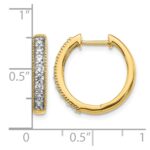 14k Yellow Gold Diamond Milgrain Hinged Hoop Earrings - Image 4