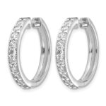 14k White Gold Diamond Milgrain Hinged Hoop Earrings - Image 2