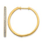 14k Yellow Gold Diamond Milgrain Hinged Hoop Earrings