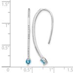 14k White Gold Diamond and Blue Topaz Earrings - Image 4