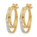 14k Diamond Hoop Earrings - Image 2