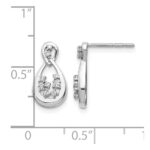 14k White Gold 1/8 carat Diamond Teardrop Post Earrings - Image 4