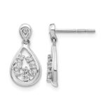 14k White Gold 1/6 carat Lab Grown Diamond VS/SI+ G+ Complete Dangle Teardrop Post Earrings