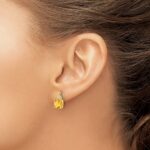 10k Checkerboard Citrine and Diamond Earrings - Image 3