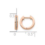 10k Rose Gold Polished Diamond Hinged Hoop Earrings - Image 4