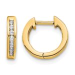 14k 1/8 carat Lab Grown Diamond VS/SI+ G+ Complete Hinged Hoop Earrings