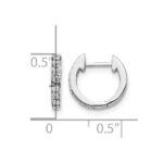 10k White Gold Diamond Hinged Hoop Earrings - Image 4