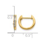 14k Gold Polished Diamond Hinged Hoop Earrings - Image 4
