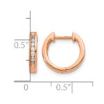 10k Rose Gold Diamond Hinged Hoop Earrings - Image 4