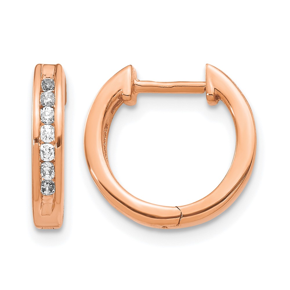 EM5352-025-1RA.jpg 10k Rose Gold Diamond Hinged Hoop Earrings - Image 1
