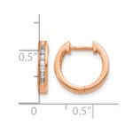 14k Rose Gold 1/4 carat Lab Grown Diamond VS/SI+ G+ Complete Hinged Hoop Earrings - Image 4