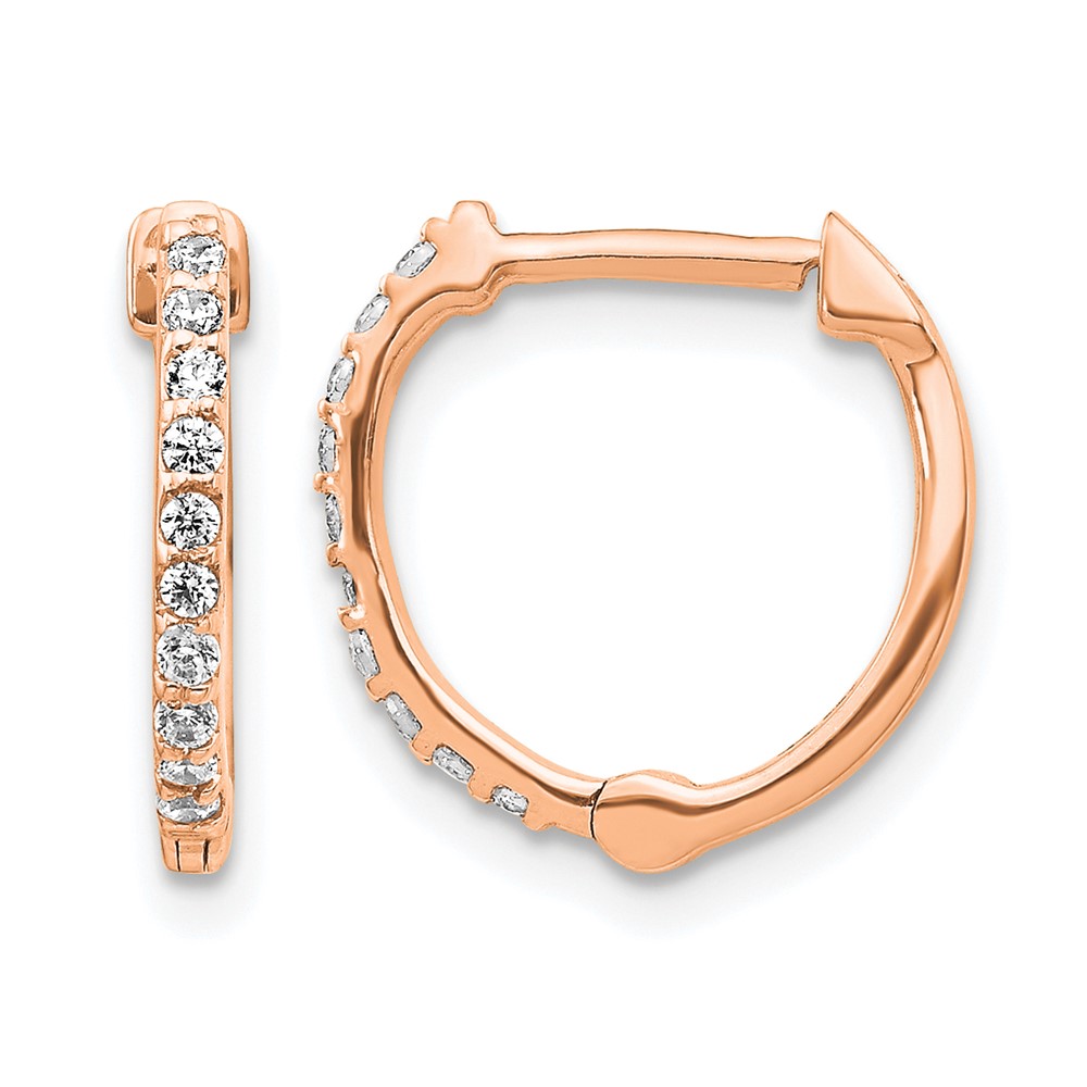 EM5353-020-1RA.jpg 10k Rose Gold Diamond Hinged Hoop Earrings - Image 1