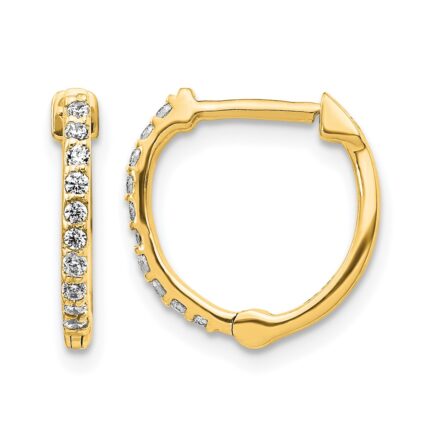 10k Diamond Hinged Hoop Earrings