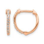 14k Rose Gold 1/5 carat Lab Grown Diamond VS/SI+ G+ Complete Hinged Hoop Earrings