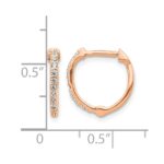 14k Rose Gold 1/5 carat Lab Grown Diamond VS/SI+ G+ Complete Hinged Hoop Earrings - Image 4
