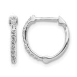 14k White Gold Diamond Hoop Earrings