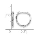 14k White Gold Diamond Hoop Earrings - Image 4