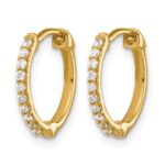 14k Diamond Hinged Hoop Earrings - Image 2