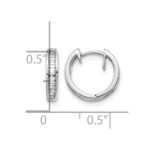 10k White Gold Baguette Diamond Hinged Hoop Earrings - Image 4